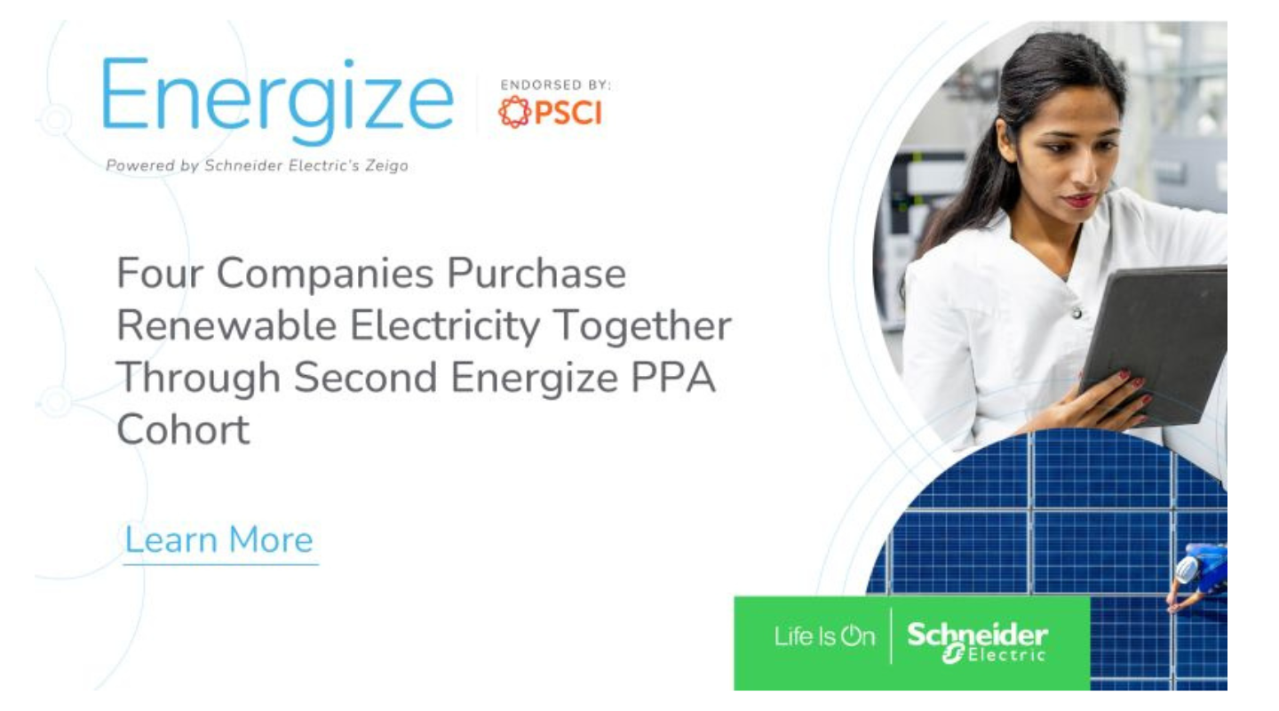 ENERGIZE PROGRAM ADVANCES SUPPLY CHAIN DECARBONIZATION WITH SECOND MULTI-BUYER PPA